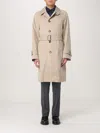 Burberry Beige Cotton Trench Coat With Belt Men In Beige