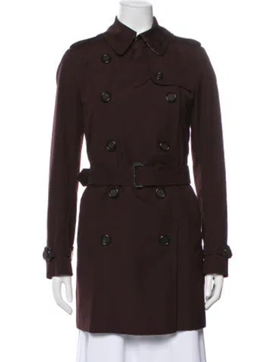 Pre-owned Burberry Trench Coat In Burgundy