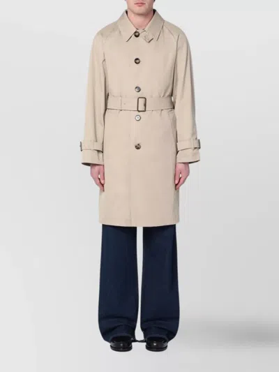 Burberry Trench Coat Cotton Belted Pockets In Neutral