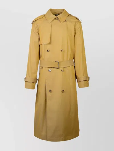 Burberry Beige Cotton Trench Coat In Gold