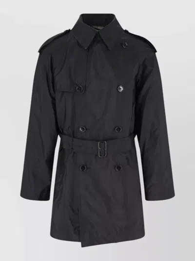 Burberry Trench Coat Double Breasted Belted Waist In Black