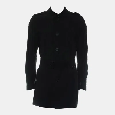 Pre-owned Burberry Trench Coat Eu 48 In Black