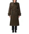 Burberry Belted Waist Double-breasted Jacket Epaulettes In Green