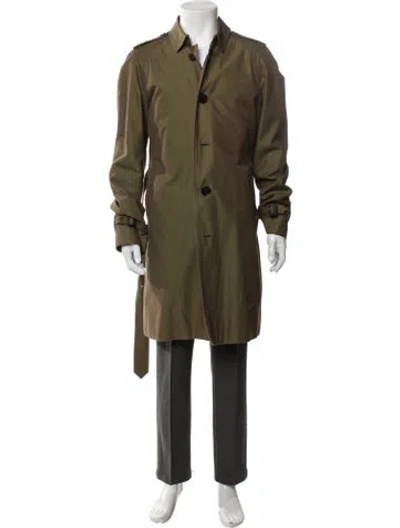 Pre-owned Burberry Trench Coat In Green