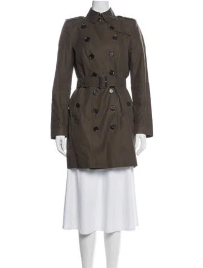 Pre-owned Burberry Trench Coat In Green