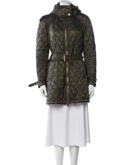 Pre-owned Burberry Trench Coat In Green