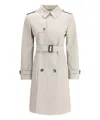 Burberry Trench Coat Belted At Waist With Epaulettes In Grey