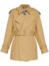 Burberry Women Cotton Trench Coat In Gold