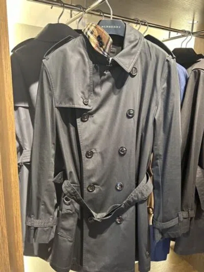 Pre-owned Burberry Trench Coat Men Has 38-46 In Black