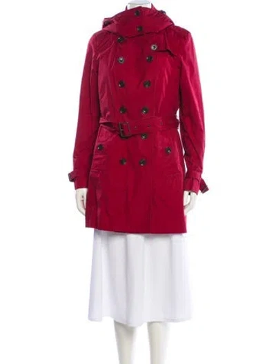 Pre-owned Burberry Trench Coat In Red