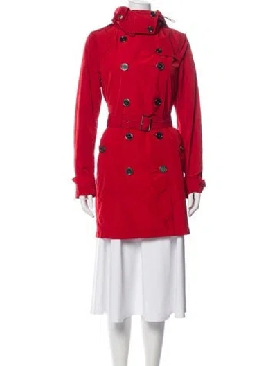 Pre-owned Burberry Trench Coat In Red