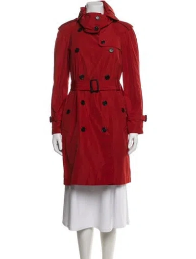 Pre-owned Burberry Trench Coat In Red