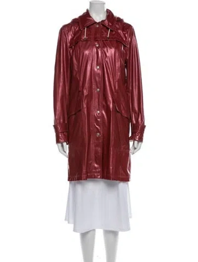 Pre-owned Burberry Trench Coat In Red