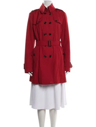 Pre-owned Burberry Trench Coat In Red