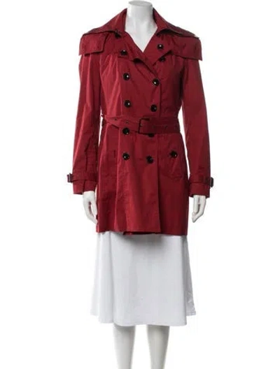 Pre-owned Burberry Trench Coat In Red