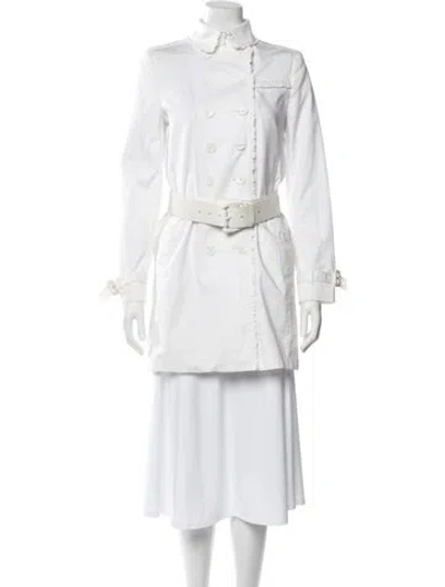Pre-owned Burberry Trench Coat In White
