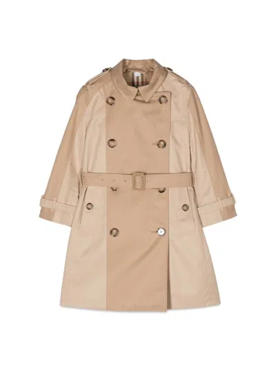Burberry Trench Mini Jacket With Anais Belt For Girls In Brown