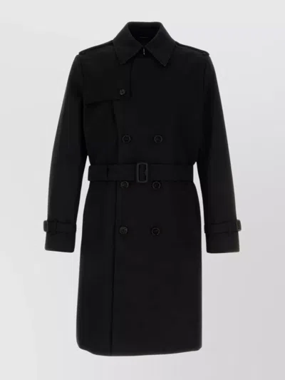 Burberry Trench Coat With Belted Waist And Epaulettes