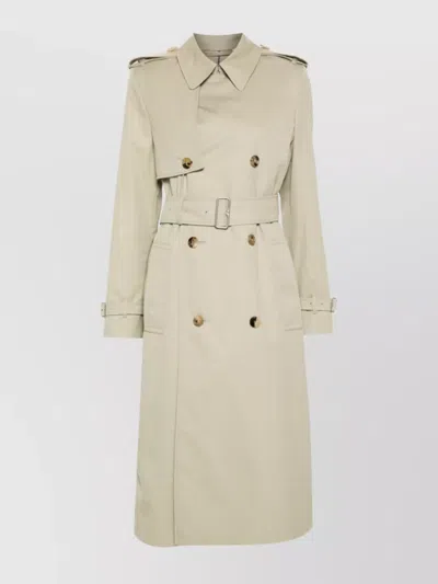 Burberry Trench Coat With Belted Waist And Epaulettes In Beige