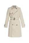 Burberry Trench Coat Belted At Waist With Epaulettes In Taupe