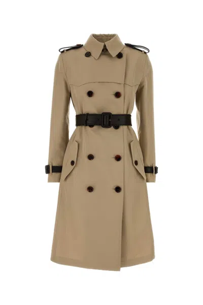 Burberry Gabardine Trench Coat Epaulettes Storm Flap In Neutral