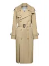 Burberry Double-breasted Trench Jacket For Women In Beige
