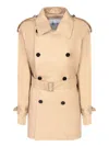 Burberry Short Trench Coat With Double-breasted Closure In Beige