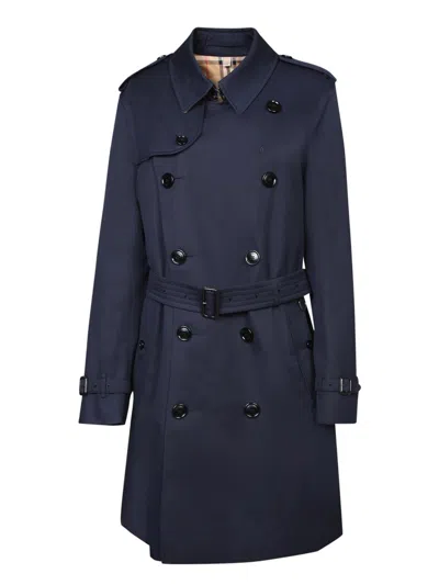 Burberry Trench Coats In Blue