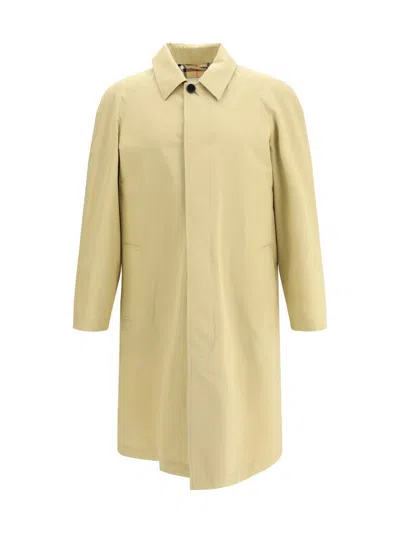 Burberry Men Long Cotton Car Coat In Neutral