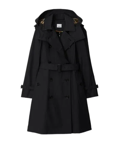 Burberry Trench Double-breasted Trench Coat In Black