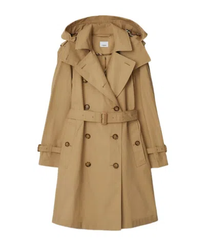 Burberry Trench Double-breasted Windbreaker In Nude