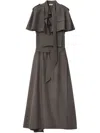 Burberry Silk Trench Dress In Gray