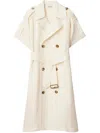 Burberry Waist Belted Short Sleeves Epaulettes Lapels In Neutrals