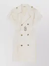 Burberry Trench Dress Viscose Belted Double-breasted Epaulettes In Neutral