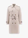 Burberry Men Cotton Blend Trench With Check Lining In Grey