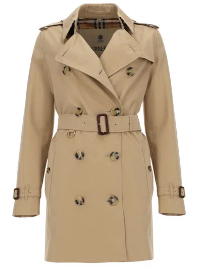 Burberry Heritage Kensington Trench Coat In Gabardine In Brown