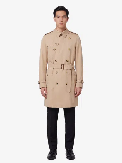 Burberry Mid-length Heritage Kensington Trench Coat In Neutral