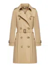 Burberry Kensington Coats And Trench Coats In Nude & Neutrals