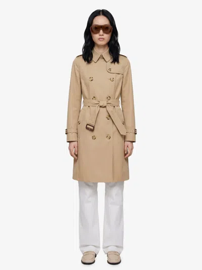 Burberry Trench Heritage Kensington Miele In Neutral