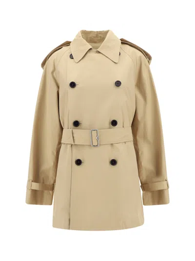 Burberry Trench Jacket In Flax
