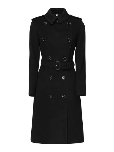 Burberry Trench Kensington In Cashmere In Black