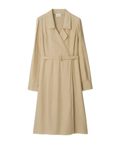 Burberry Trench Lapel Dress In Nude