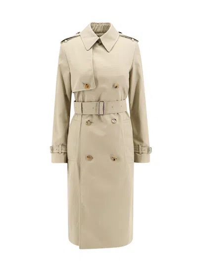 Burberry Cotton Blend Trench In Neutrals