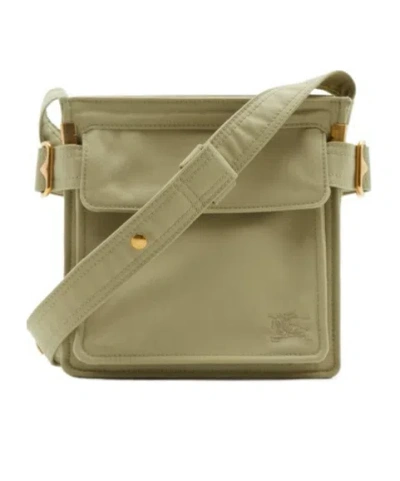 Burberry Trench Logo-embroidered Messenger Bag In Green
