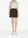 Burberry Bonded Gabardine Trench Mini Skirt In Blue