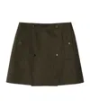 Burberry Bonded Gabardine Trench Mini Skirt In Green