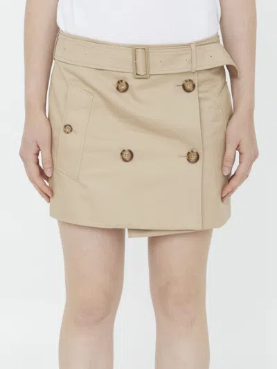 Burberry Trench Miniskirt In Neutral