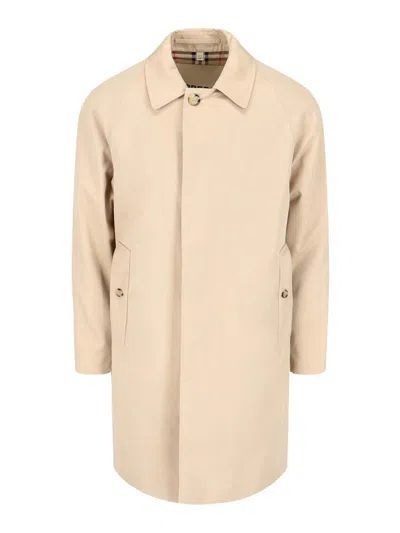 Burberry Camden Heritage Single-breasted Car Coat In Beige O Tan