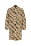 Burberry Men Embroidered Polyester Trench Coat In Multicolor