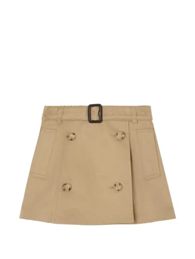 Burberry Babies' 棉质 Trench 半裙 In Neutral